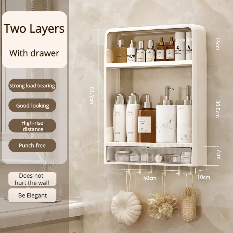 Space Saving Easy Install Bathroom Storage Shelf