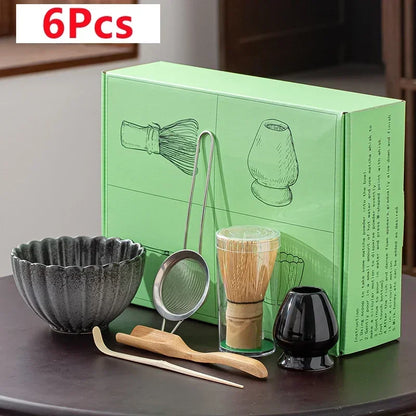 Variant image for Japanese Matcha Bowl Set Green Standard Ceramic with Whisk and Scoop-4
