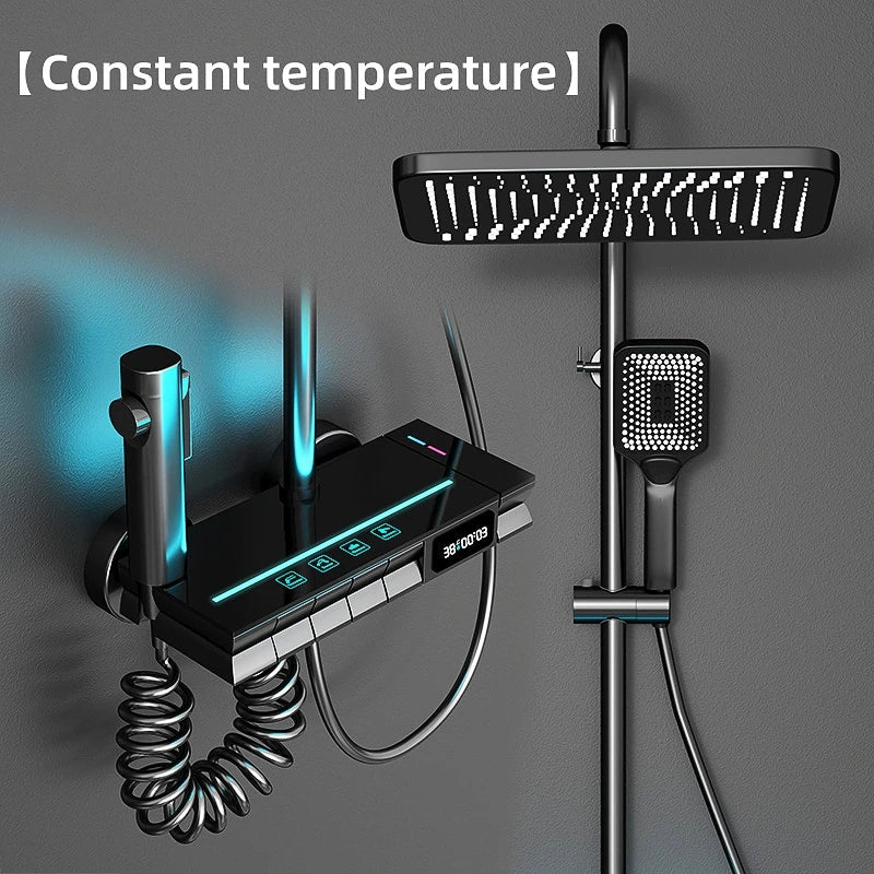 Luxury Rainfall LED Shower Head Light Set