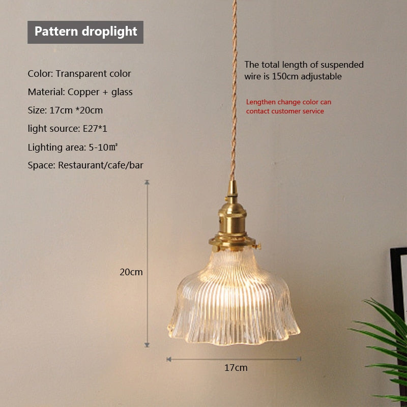 Clear Glass Drop Pendant Light