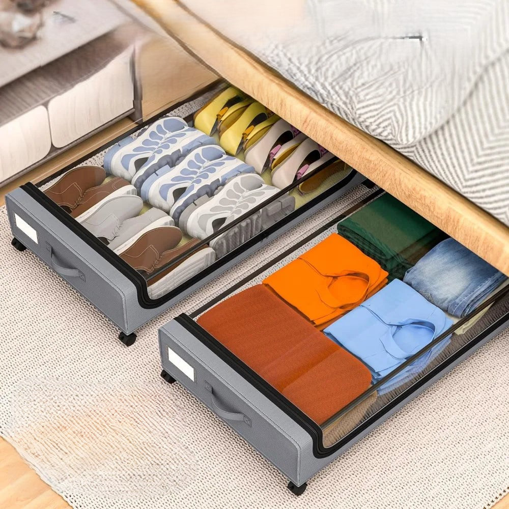 Space Saving Under Bed Storage Container on Wheels - Pexav