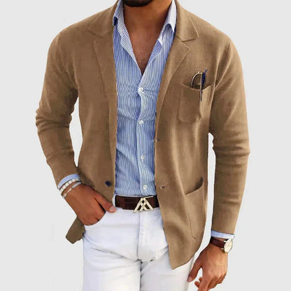 Slim Fit Men's Blazer with Classic Button Pockets