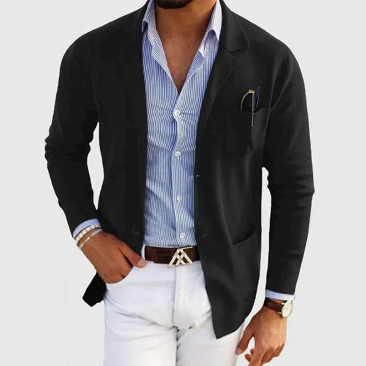 Slim Fit Men's Blazer with Classic Button Pockets