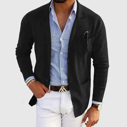 Slim Fit Men's Blazer with Classic Button Pockets