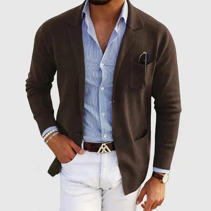 Slim Fit Men's Blazer with Classic Button Pockets