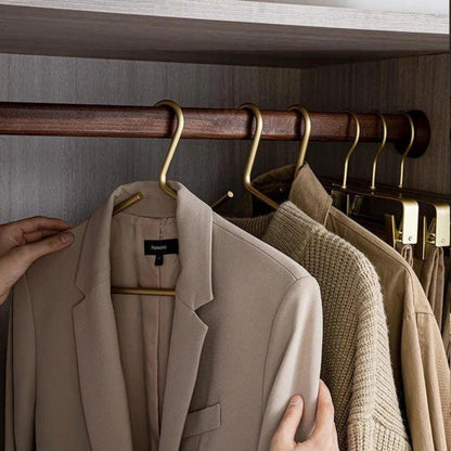 Set of 5 Stylish Metal Clothes Hangers in Matte Gold and Silver for Elegant Wardrobe Organization 3