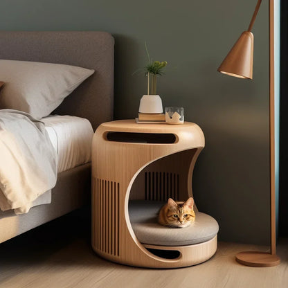 Space Saving Cat Bed End Table