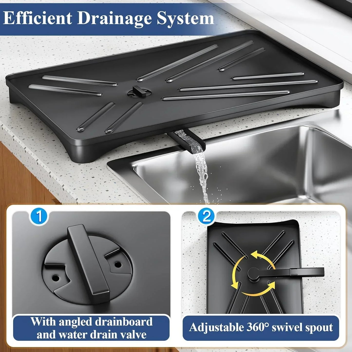 Space Saving Dish Rack with Tray & Utensil Holder