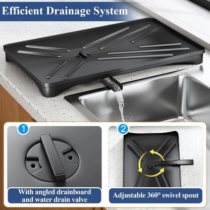 Space Saving Dish Rack with Tray & Utensil Holder