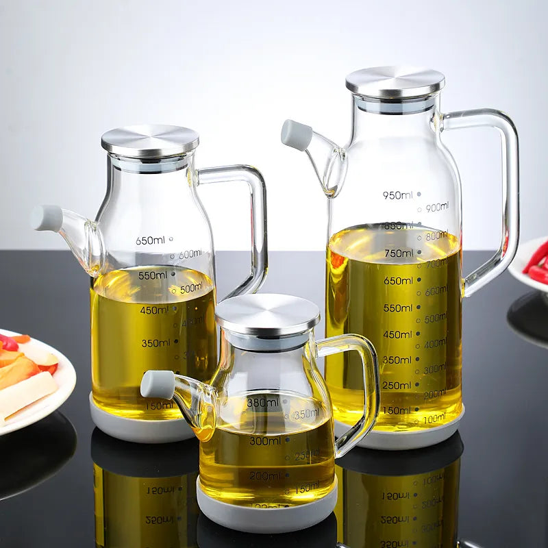 Clear Glass Kitchen Oil Dispenser Bottle - Pexav