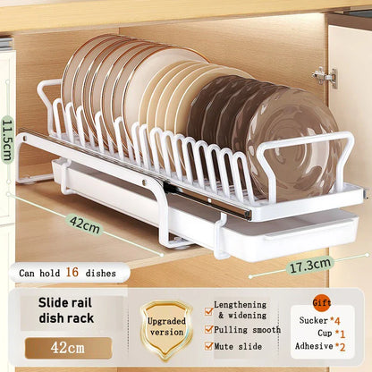 Space Saving Kitchen Dish Organizer Rack