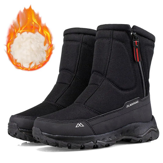 Warm Waterproof Men's Winter Snow Boots - Pexav