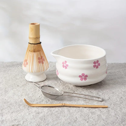 Traditional Japanese Tea Set with Whisk - Pexav