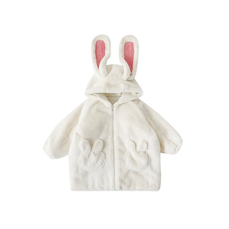 Warm Cute Rabbit Childrens Hoodie Coat