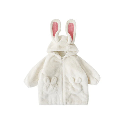 Warm Cute Rabbit Childrens Hoodie Coat