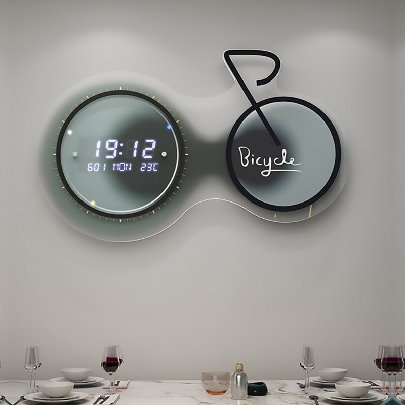 Colorful LED Illuminated Bicycle Wall Clock - Pexav