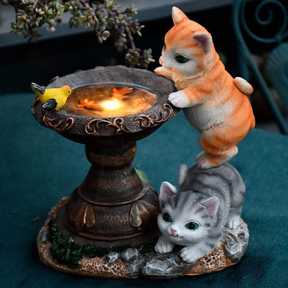 Colorful Kitty Figurine Table Lamp