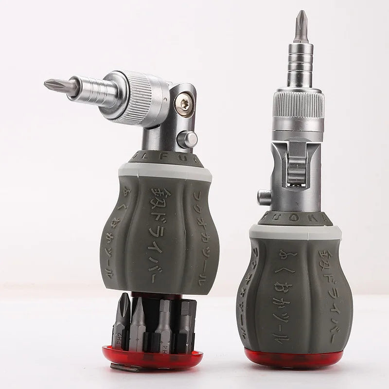 Versatile 8-in-1 Ratchet Screwdriver with Ergo Grip - Pexav