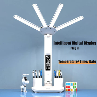 Space Saving Adjustable 4 Head Desk Lamp