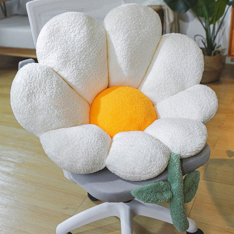 Yellow Floral Comfortable Chair Cushion