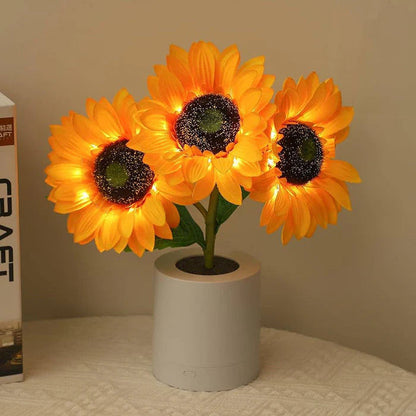 Bright Yellow Floral Desk Lamp - Pexav