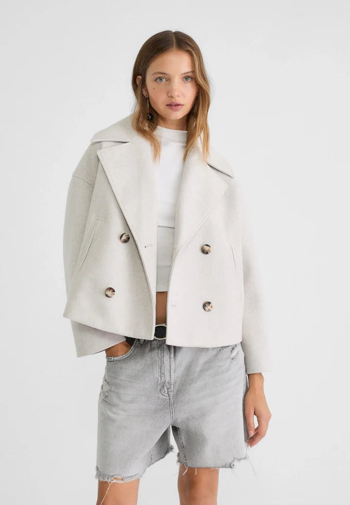 Classic Double Button Short Coat - Pexav