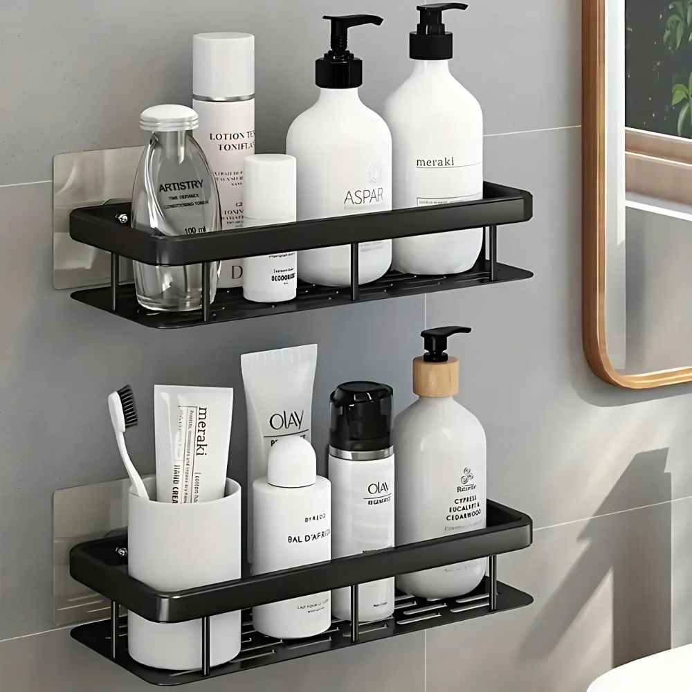 Space-Saving Shower Shelf - Rustproof Bathroom Storage Rack - Pexav