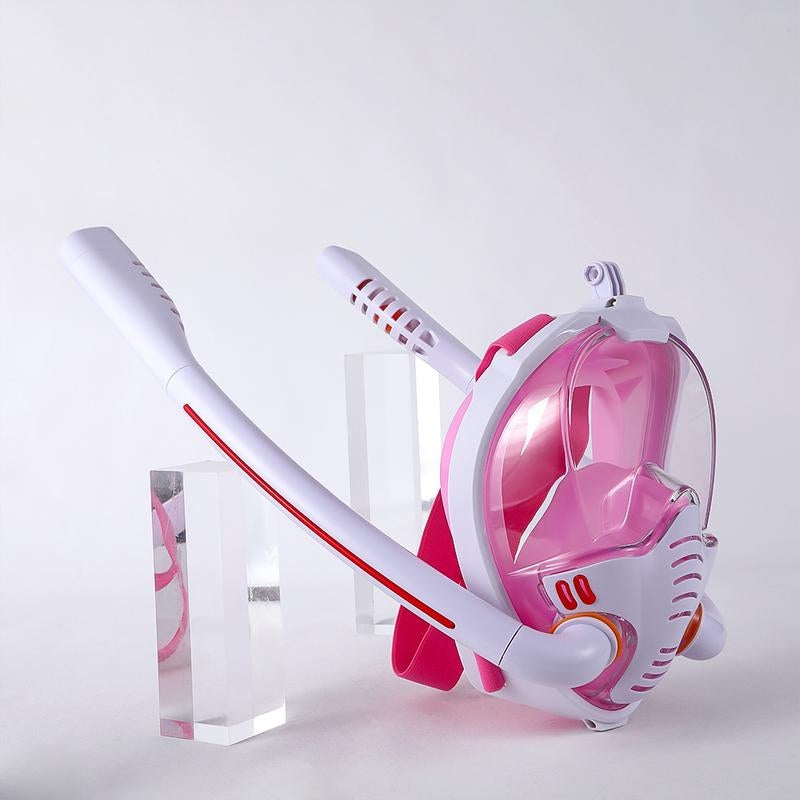 Silicone Full Dry Diving Mask with Double Air Tubes