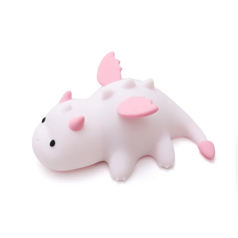 Silicone Dragon Night Light - Rechargeable LED Bedside Lamp with 7-Color RGB, Touch Control, and 30-Minute Timer for Kids 0