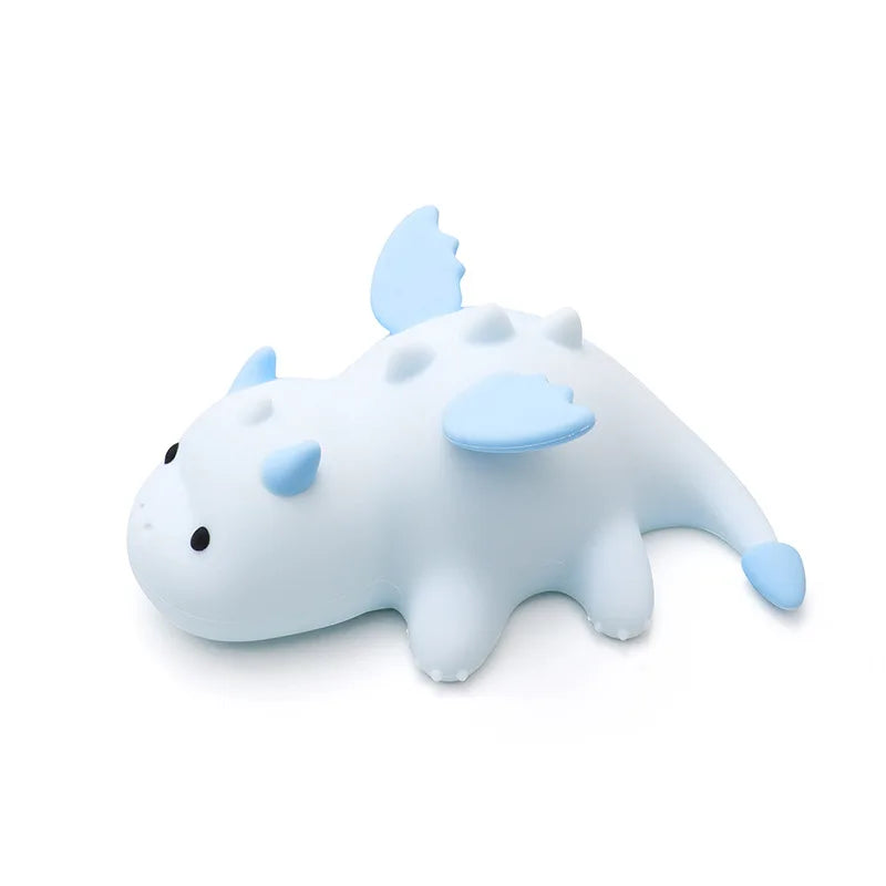 Silicone Dragon Night Light - Rechargeable LED Bedside Lamp with 7-Color RGB, Touch Control, and 30-Minute Timer for Kids 7