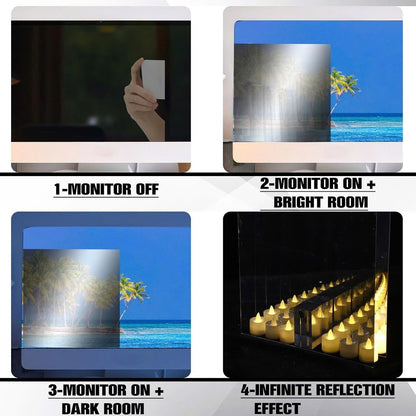 Silver Two-Way Mirror Panel – Double-Sided Acrylic PMMA Infinity Smart Surveillance Glass for Home and Commercial Use