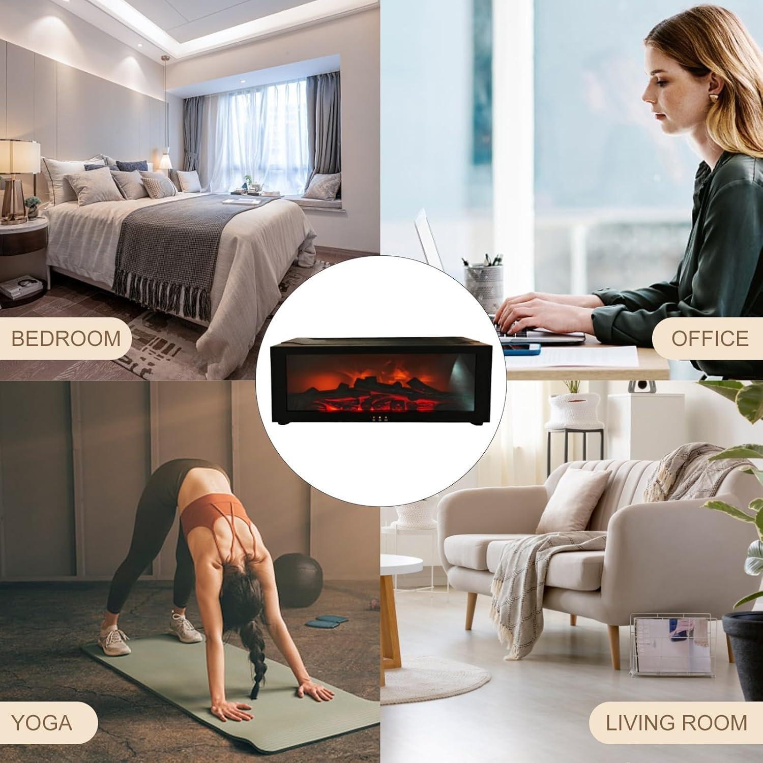 Simulated Flame Aromatherapy Diffuser and Air Humidifier with Timer, Essential oil diffusion