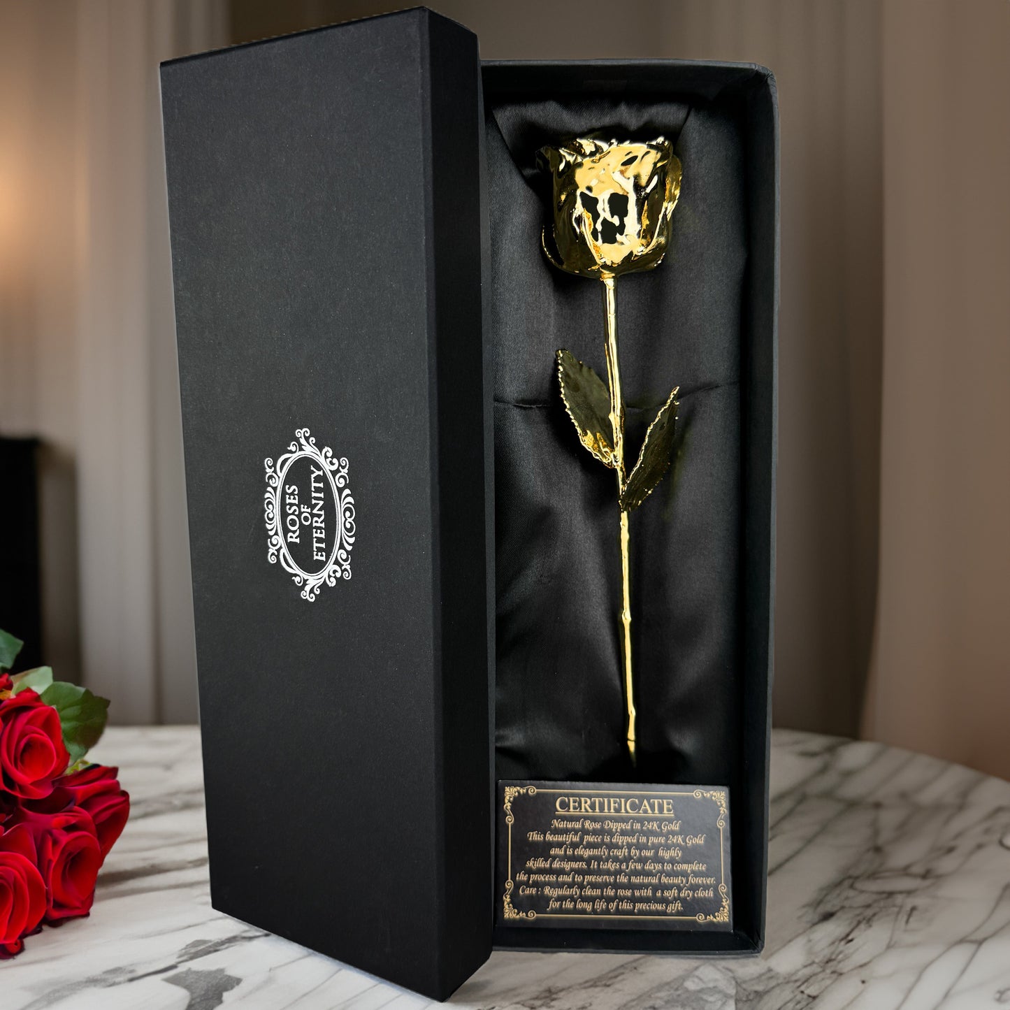 Luxury Rose Gold Plated Eternal Flower Ornament - Pexav