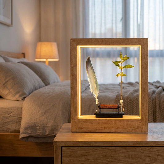 Sleek White Feather Table Lamp - Pexav
