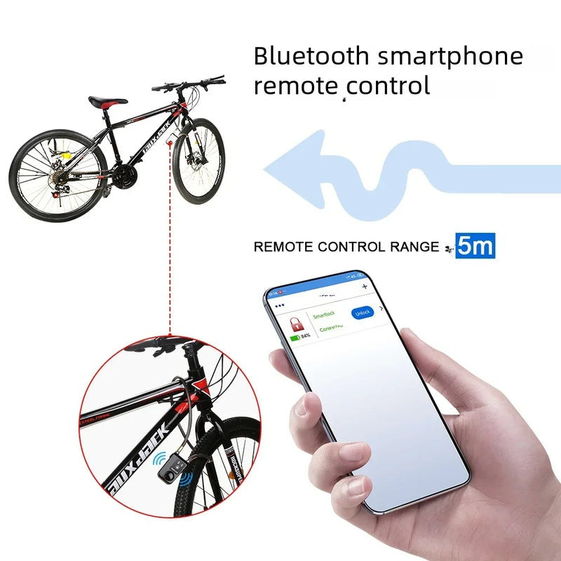 Smart Bluetooth Bike Lock with 110dB Alarm and App Control