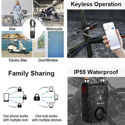 Smart Bluetooth Bike Lock with 110dB Alarm and App Control