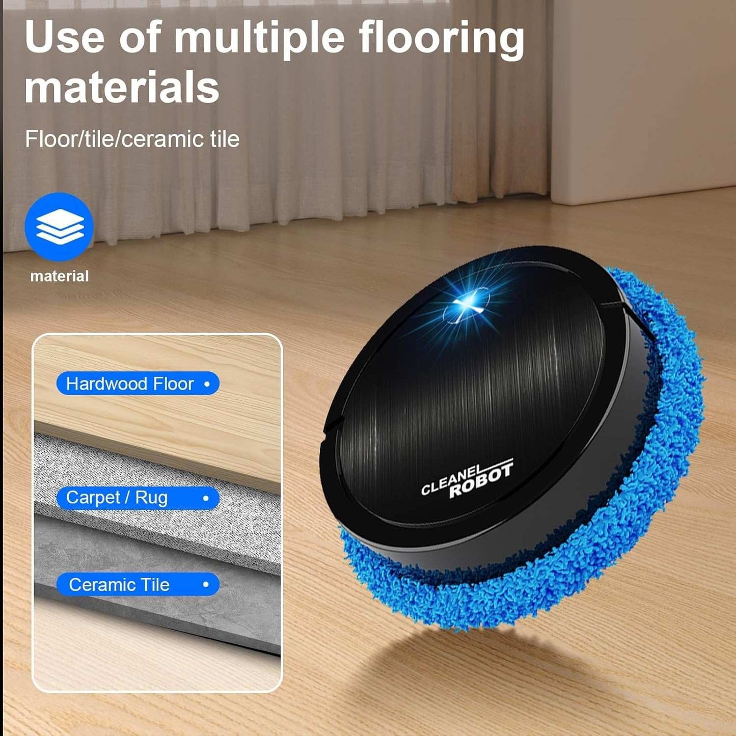 Smart Dual-Mode Floor Cleaning Robot – Wet & Dry Auto Mop with Long Battery Life and Low-Noise Operation
