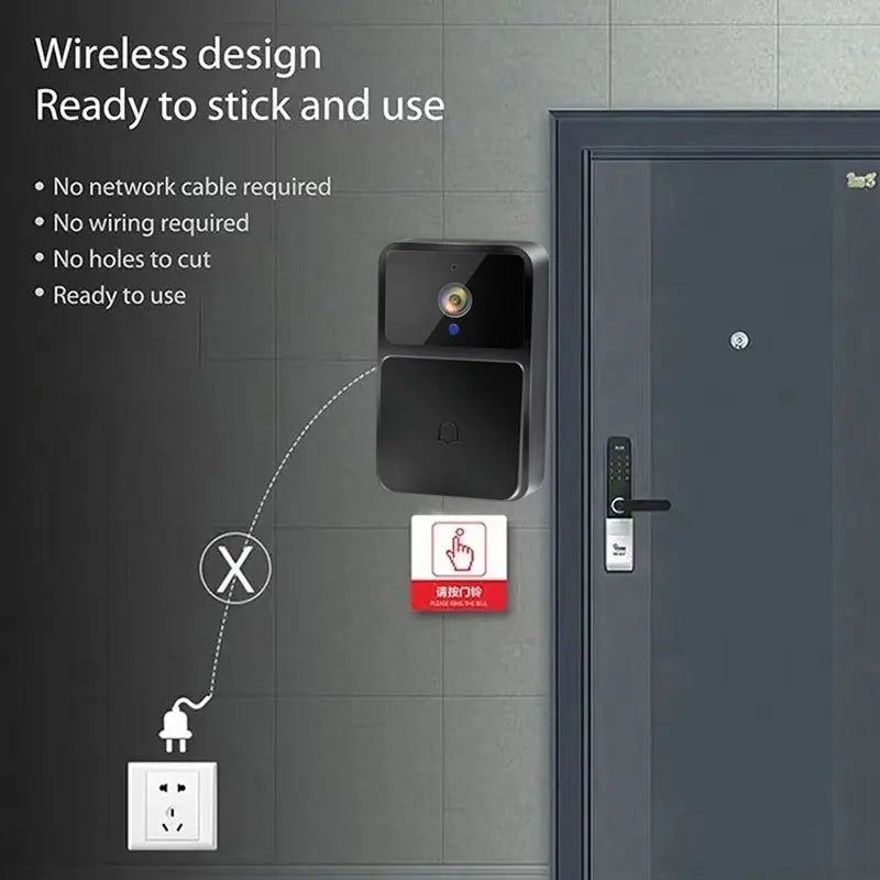 Smart Wireless WiFi Video Doorbell Camera with Two-Way Audio  – HD Night Vision, Two-Way Intercom & Voice Changer