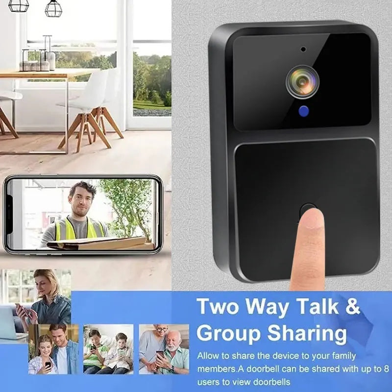 Smart Wireless WiFi Video Doorbell Camera with Two-Way Audio  – HD Night Vision, Two-Way Intercom & Voice Changer
