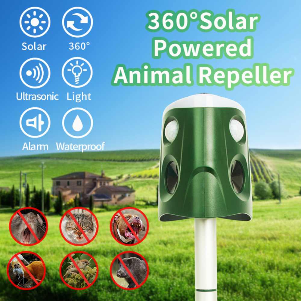 Ultrasonic Pest Repeller with Motion Detector for Garden – Pexav