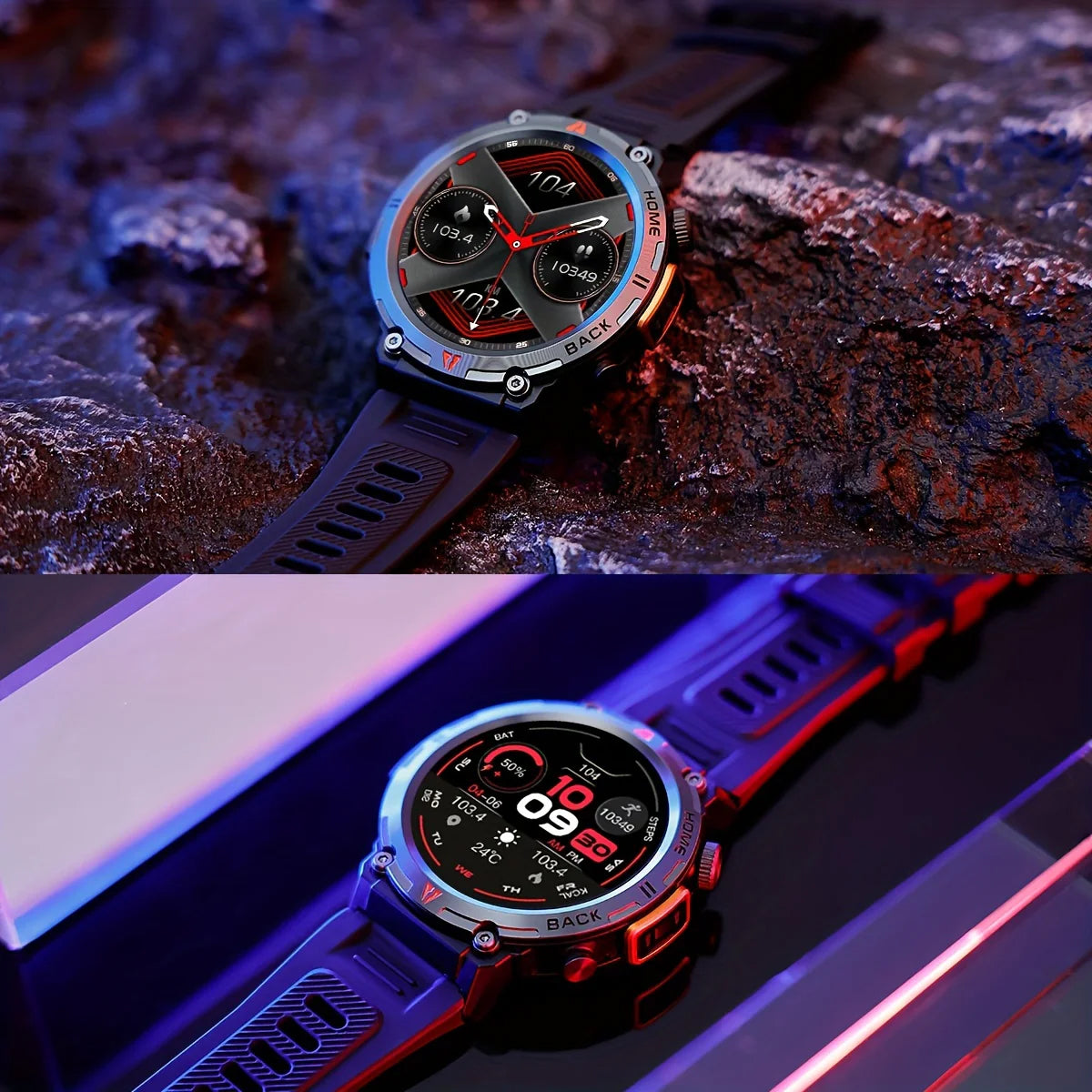 Rugged Waterproof Fitness Smartwatch