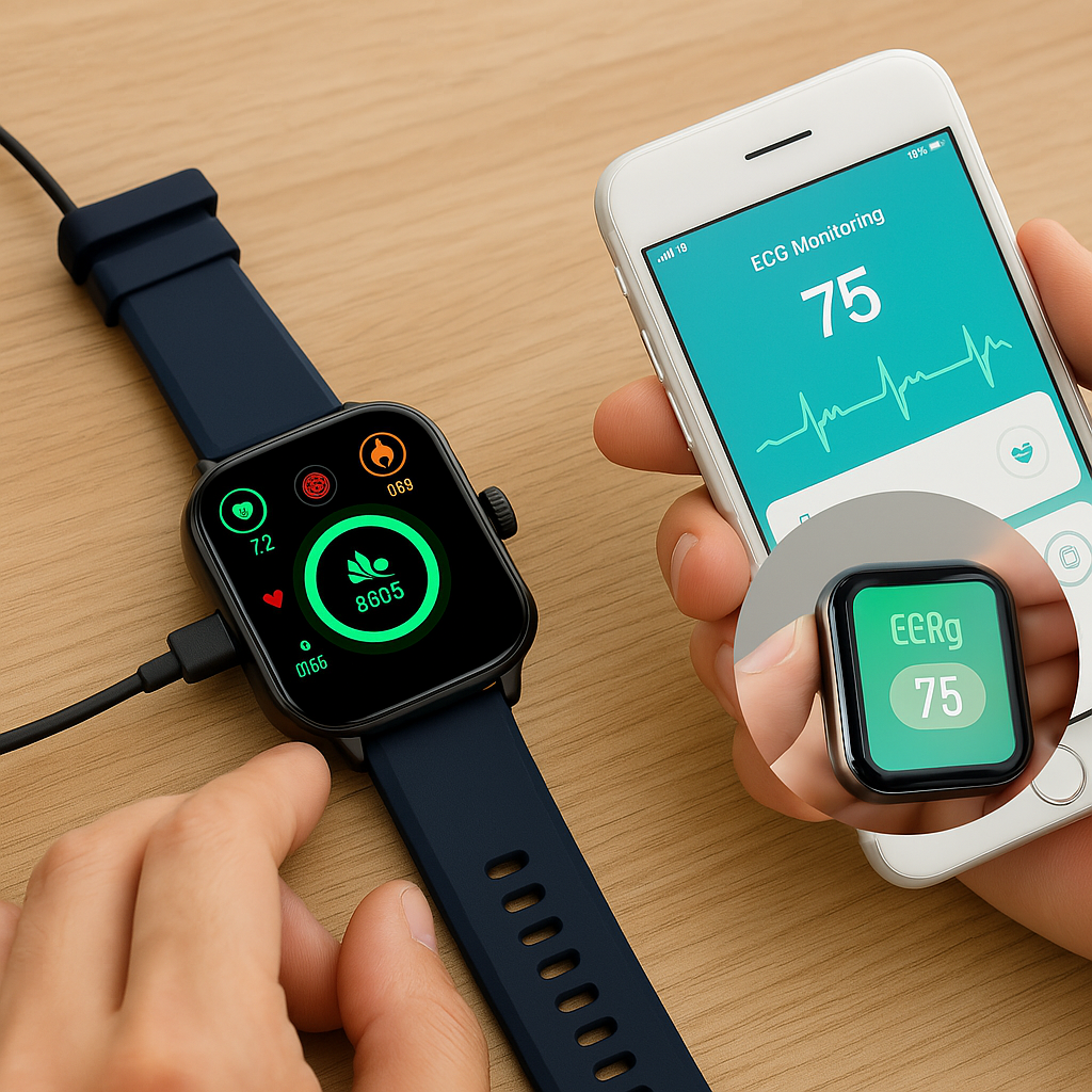 Advanced Fitness Smartwatch - Tracks ECG & Blood Pressure
