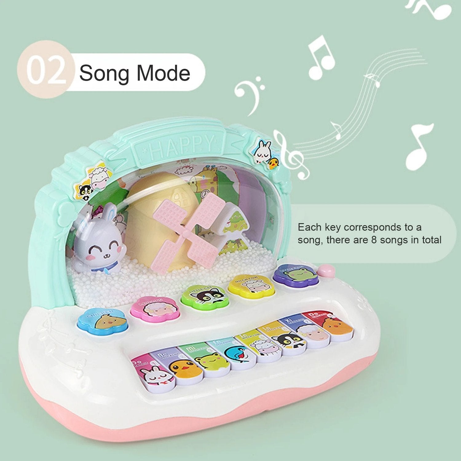 Snowflake Piano Keyboard Toy – Light-Up Musical Instrument for Kids, Safe for Ages 3+