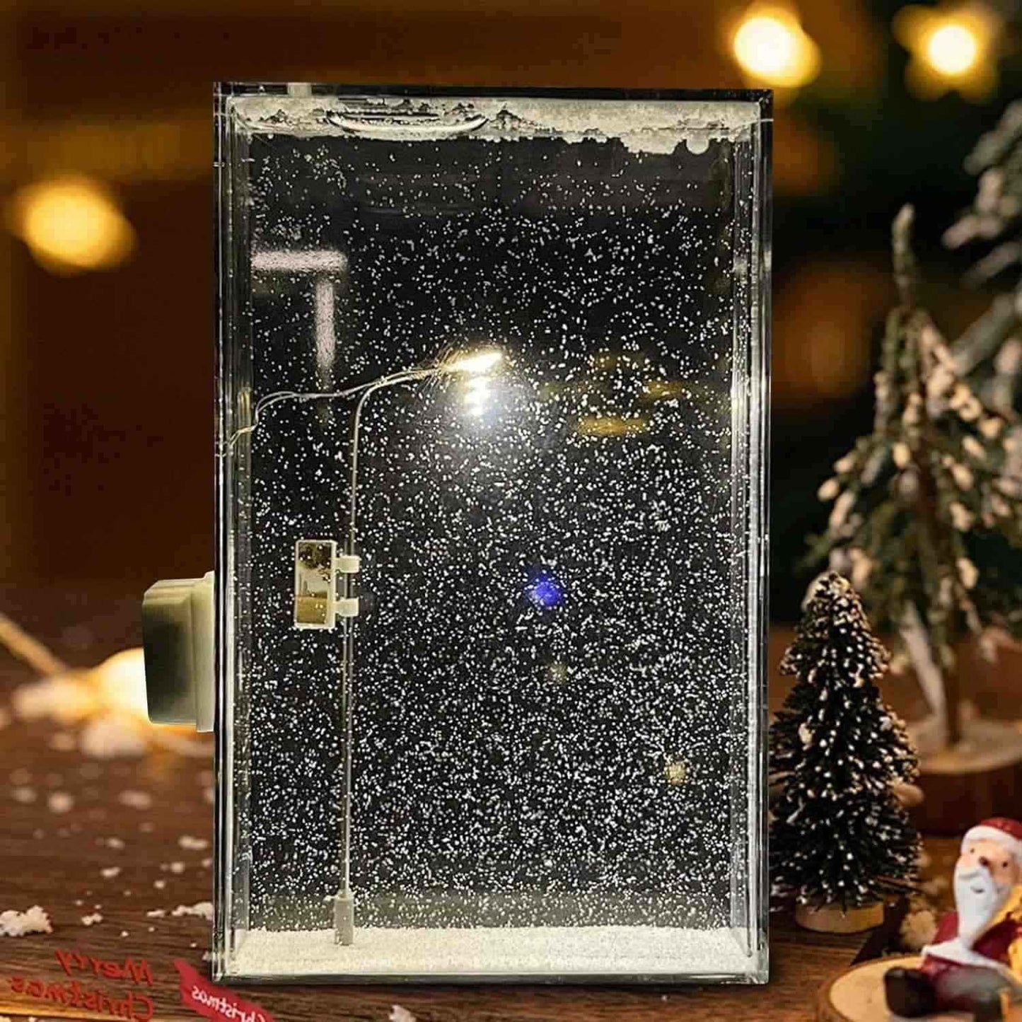 Winter Wonderland Table Lamp with Snowfall Effect - Pexav