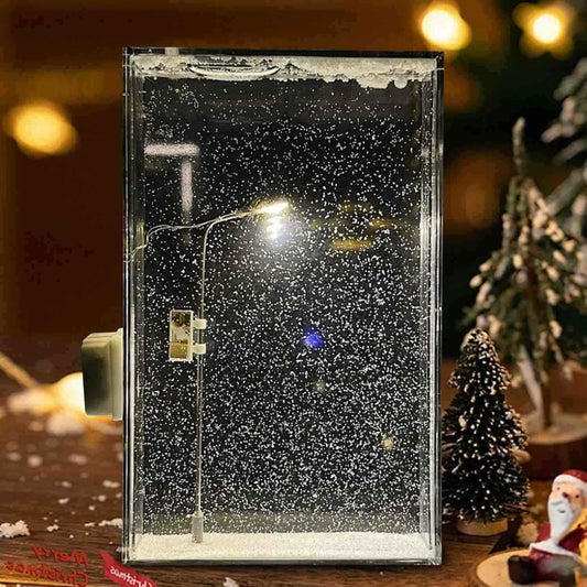 Winter Wonderland Table Lamp with Snowfall Effect - Pexav