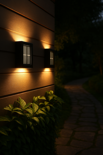 Bright Outdoor Solar Powered Wall Lights