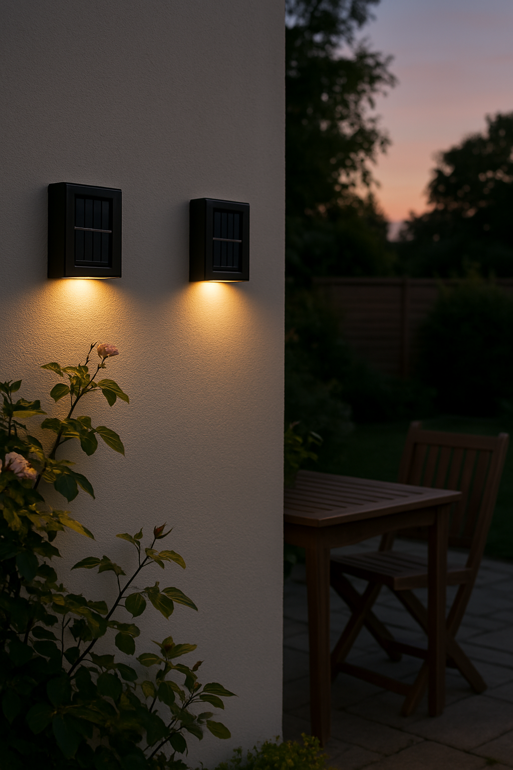 Bright Outdoor Solar Powered Wall Lights
