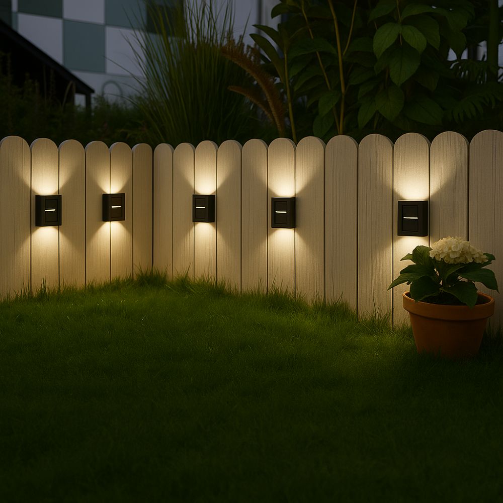 Bright Outdoor Solar Powered Wall Lights