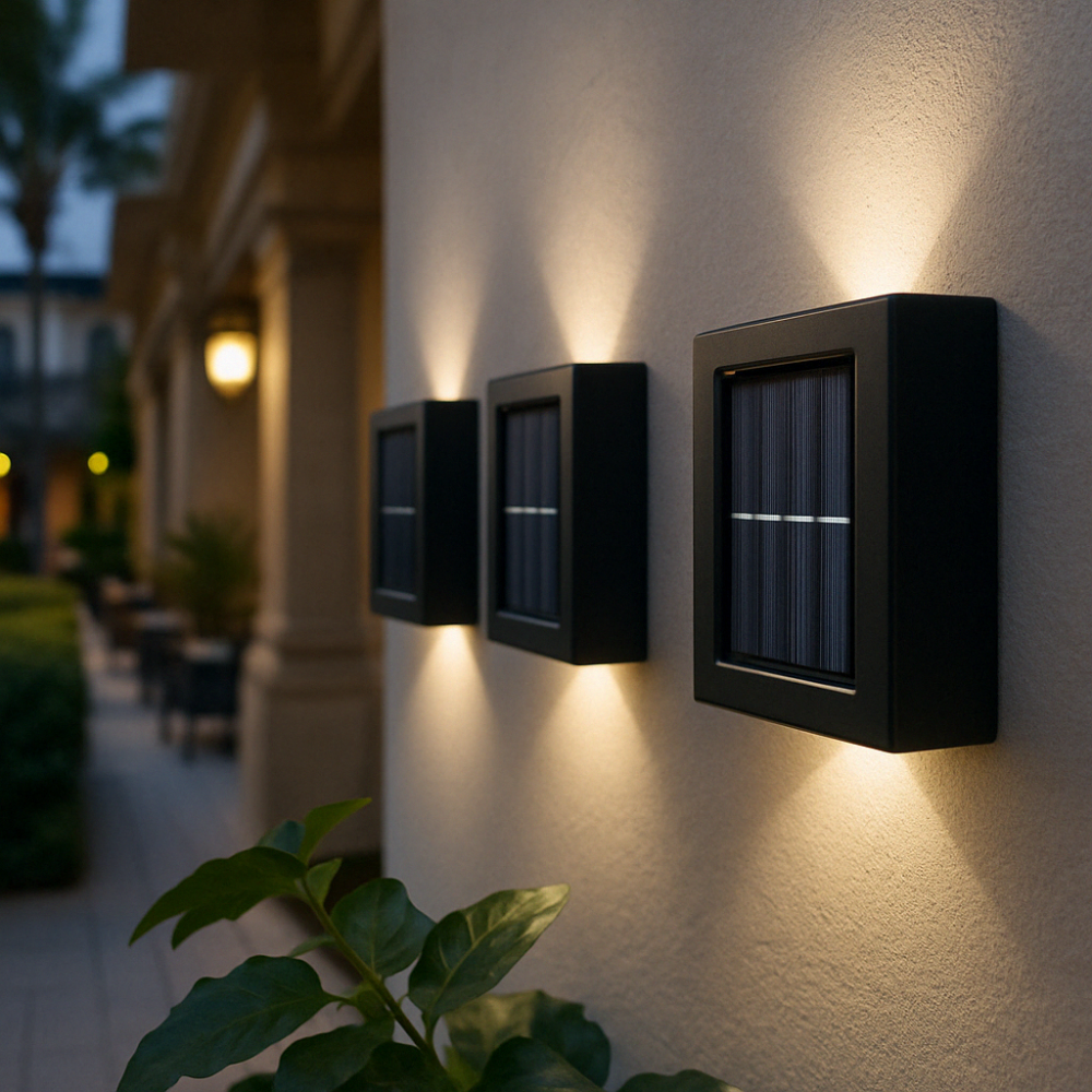 Bright Outdoor Solar Powered Wall Lights