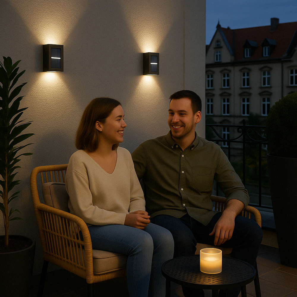 Bright Outdoor Solar Powered Wall Lights